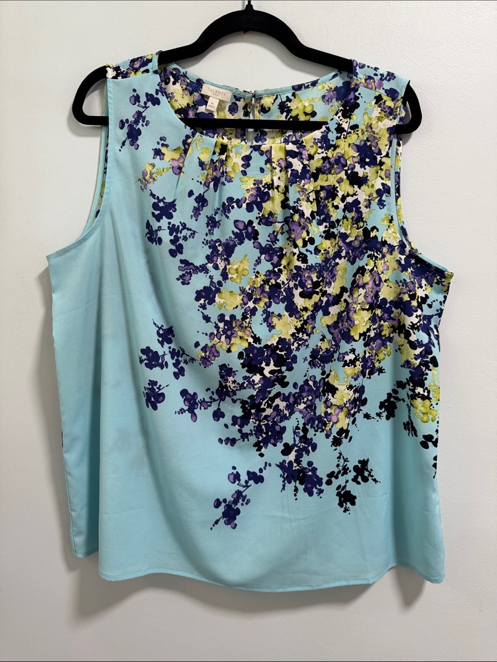 Talbots Sleeveless Floral Print Shell in Light Blue